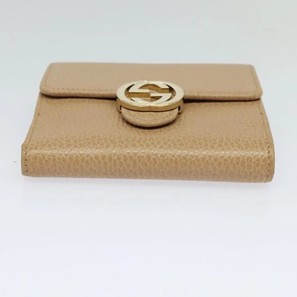 GUCCI Wallet Leather Outlet Beige Gold 615525 Auth MY069V - Picture 7 of 15
